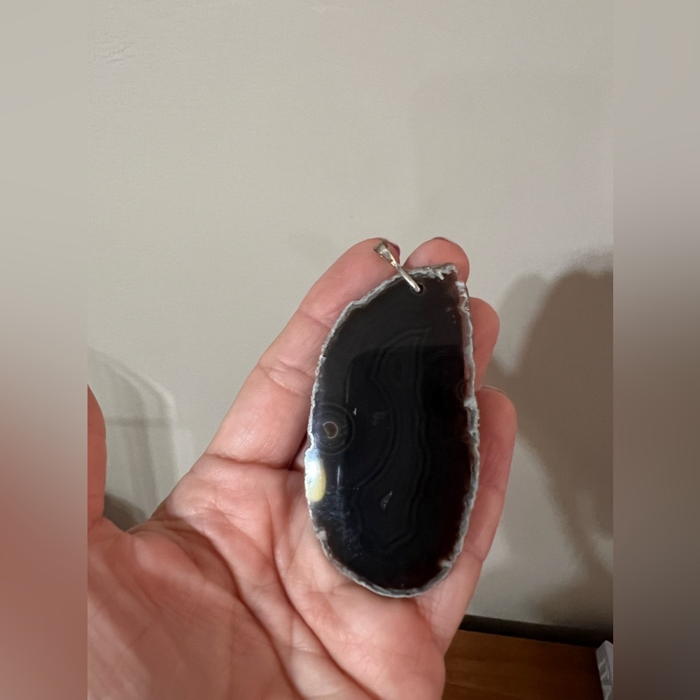 Black agate pendant. - Picture 3 of 5